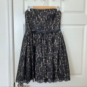 Robert Rodriguez Black Strapless Lace Dress